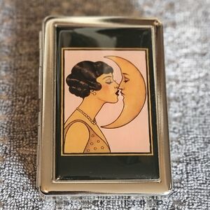 Art Deco Versatile Metal Case With Snap Closure - Card, Cash Case